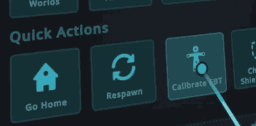 "Calibrate FBT" button in VRChat Quick Actions menu